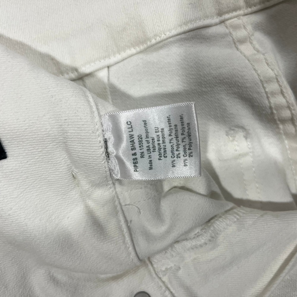 Veronica Beard Logan Slim Straight Extra High Rise White Tie Waist Jeans Size 26 - Picture 6 of 8